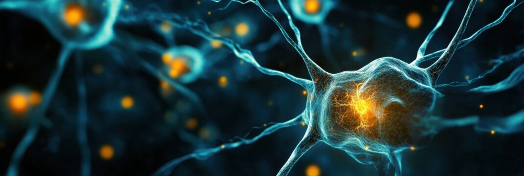 Neurons communicating in a complex neural network during an electric activity phase. Generative AI
