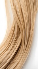 Fototapeta premium Luxurious Honey Blonde Hair Texture Showcasing Natural Beauty on White Background
