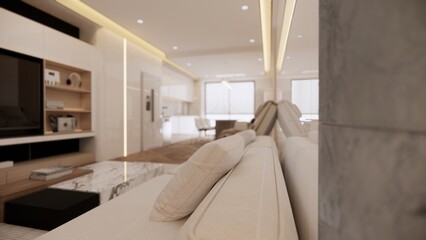 Modern Minimalist Kitchen and Dining Area