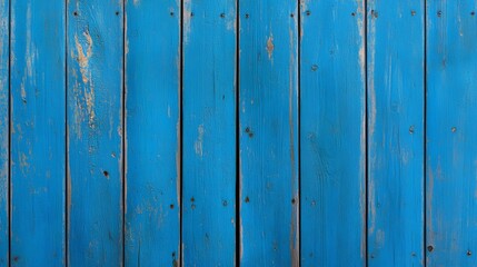 Naklejka premium Weathered blue wooden planks creating a rustic background with subtle texture and color variations