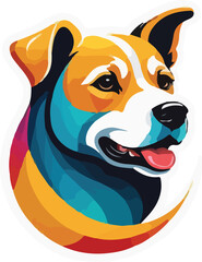 Colorful Dog vector Design, Dog Logo and Icon Design, Dog Illustration vector design