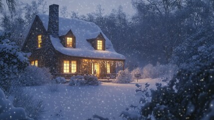 Fototapeta premium a beautiful landscape with church house in winter on the whit background