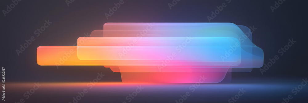 Poster A layered design where translucent circuits overlap, each layer dancing with dynamic color shifts