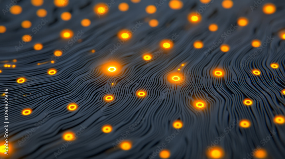 Poster A macro-lens view revealing the tiny, intricate links between circuits, each link lighting up as