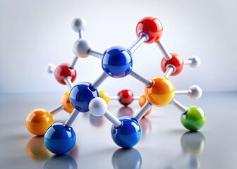 Obraz premium Fashionable Urea Molecule: Abstract White Background, Stylish Molecular Structure Photography