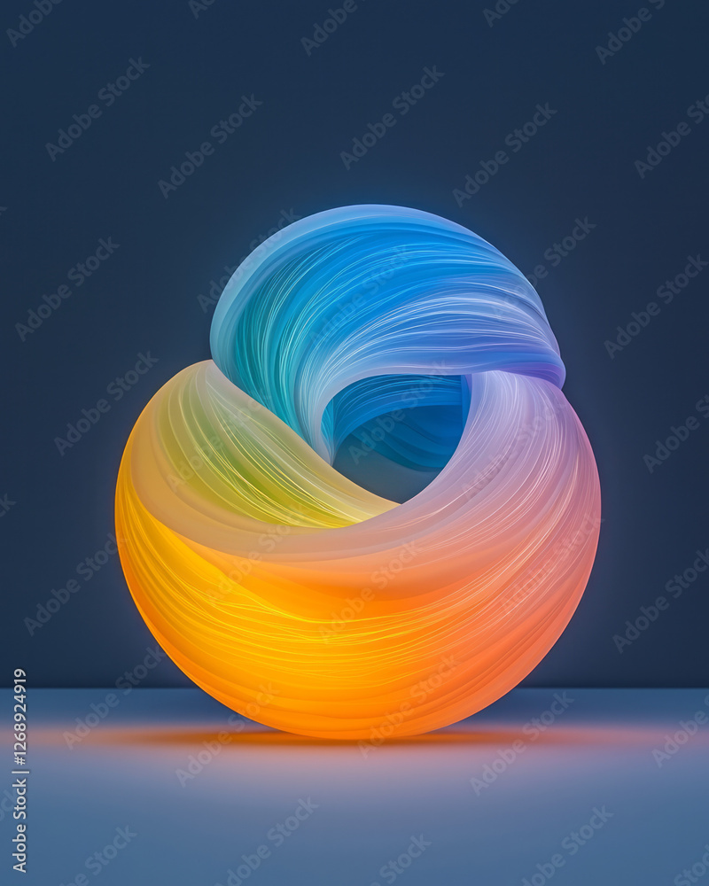 Poster A partially transparent sphere revealing swirling neon patterns inside, adjacent to another orb