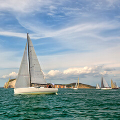 Fototapeta premium Sailing yachts regatta. Yachting. Sailing race