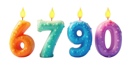 Colorful Birthday Candles Numbers 6790 Festive Celebration Decor Party Supplies