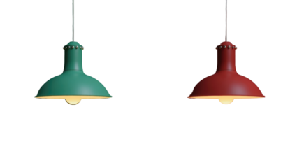 Stylish Teal and Red Pendant Lamps Modern Interior Lighting Design Home Decor