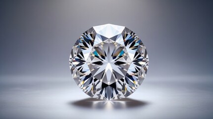 close up of a large classic-cut diamond showcased in exhibition, generative AI