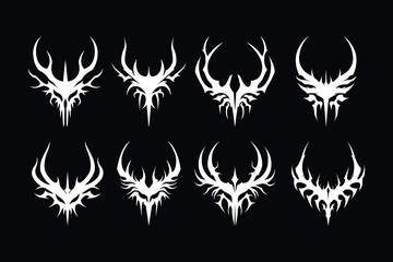 Abstract tribal skull logo collection