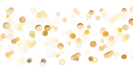 Blurred bokeh colors light glowing on transparent background