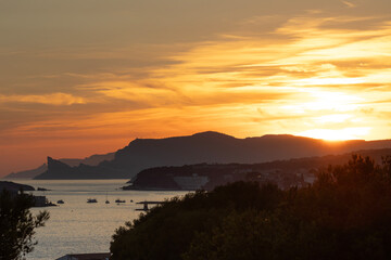 Sunset Over Île de Bendor and Bec de l'Aigle, La Ciotat