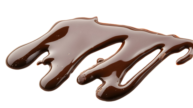 Melted brown chocolate dripping on a transparent background. isolated background.
