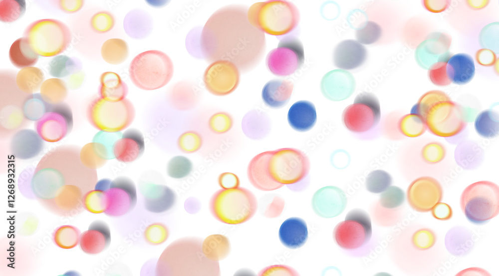 Poster blurred bokeh colors light glowing on transparent background