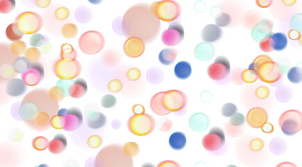Blurred bokeh colors light glowing on transparent background