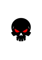 AI Generated Skull Logo Design  Geometric  Bold  Modern  Minimalist  Edgy  Strong  Powerful  Mascot  Icon  Symbol  Vector  Illustration  Red Eyes
