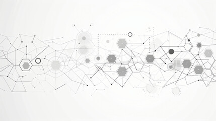 Obraz premium Molecular structure abstract tech background. Geometric white background. banner design with hexagons.