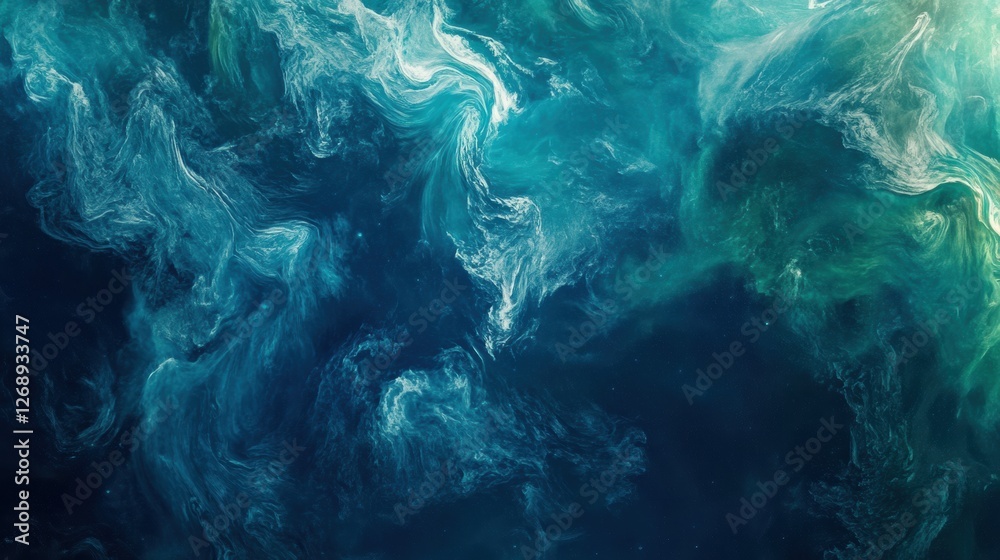 Leinwandbilder swirling patterns of blue and green create a captivating abstract design representing oceanic depths