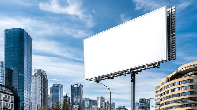 Real Estate Billboard Advertising Luxury Homes in City Skyline