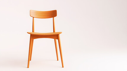 Fototapeta premium Elegant Wooden Chair with Minimalist Design on Simple Background