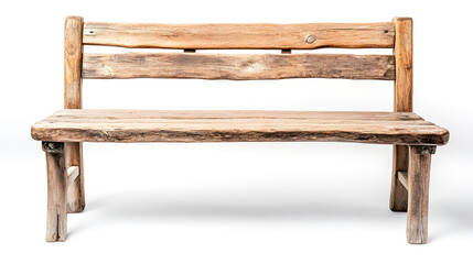 Rustic Wooden Bench with Natural Grain and Texture for Outdoor Use