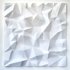 An abstract white textured background featuring a series of intricate triangular shapes, creating depth and dimension for unique design projects.