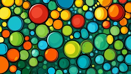 colorful background There are bubbles of various sizes. They are neatly arranged and have symmetrical patterns. It is there to create visual interest and depth. This design is perfect for any creative