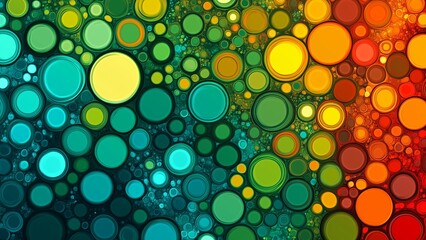 colorful background There are bubbles of various sizes. They are neatly arranged and have symmetrical patterns. It is there to create visual interest and depth. This design is perfect for any creative