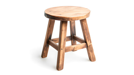 Rustic Wooden Stool with Simple Design and Natural Finish