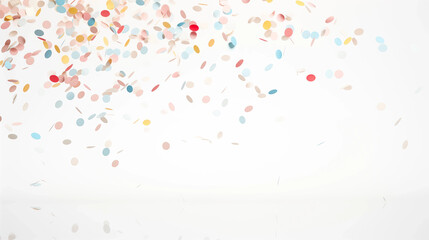 Pastel Confetti Falling on White Background