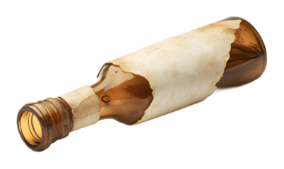 Message in a bottle on a transparent background. isolated background.