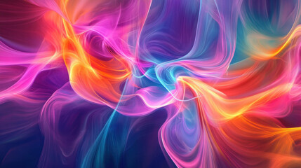 Obraz premium Vibrant Abstract Colorful Swirls and Light Trails Creating a Dreamlike and Ethereal Background for Artistic and Creative Projects