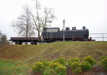 Narrow gauge railway locomotive. old steam locomotive, vintage train, historic locomotive, steam engine