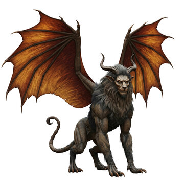 mythical creature standing in a calm pose on a transparent background