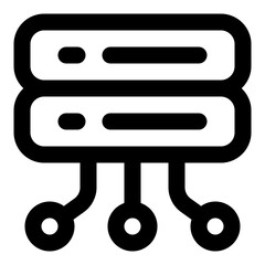 Server Rack Icon. Vector Illustration. Symbol of Data Hosting and Network Infrastructure