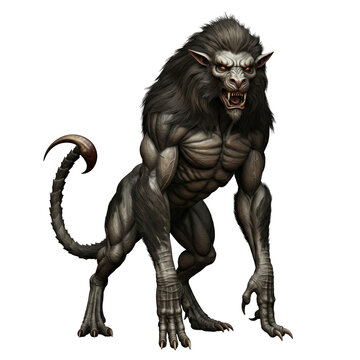 mythical creature standing in a calm pose on a transparent background