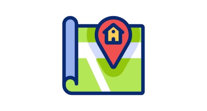 3d render of a pointer icon on a map background
