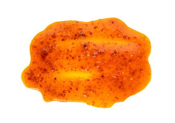Nuoc Cham Orange Sauce Isolated, Red Asian Jelly Dip Smear, Hot Pepper Vietnamese Sauce