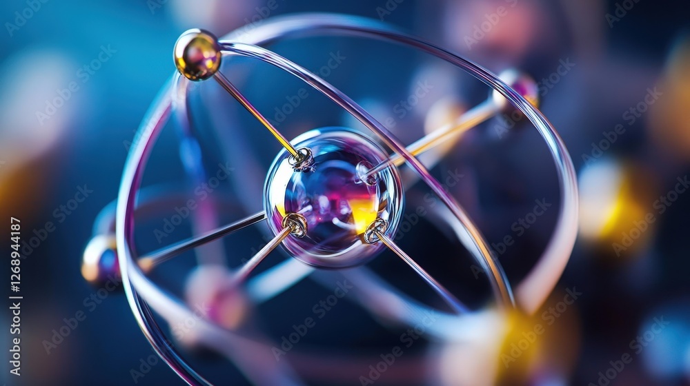 Poster a physicist explaining quantum mechanics, exploring how particles behave at the subatomic level and 