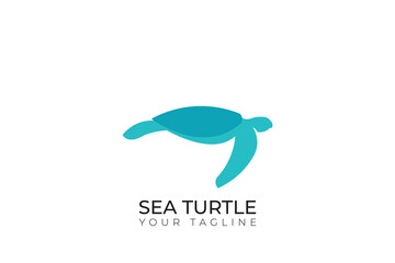 Sea turtle logo in green, simple sea  turtle logo, turtle silhouette, abstract sea turtle