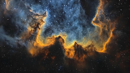 Fototapeta premium Starry sky, nebula, colorful space background, fantasy, nebular cloud, starry sky