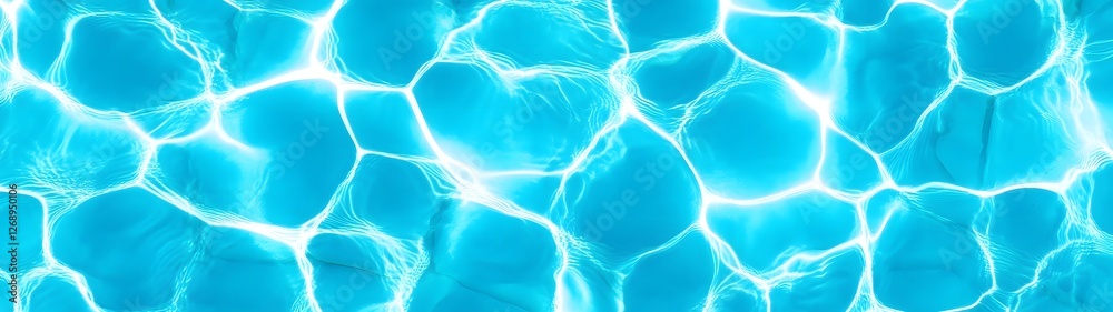 Poster Mesmerizing Abstract Background of Shimmering Blue Underwater Waves and Ripples  Tranquil and serene water texture with fluid geometry creating a calming and soothing visual experience