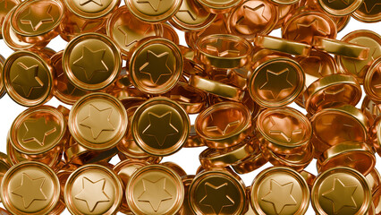 Star Coins isolated on white