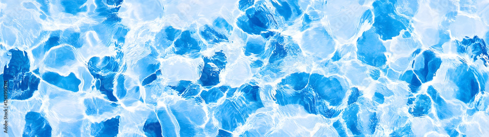 Poster Mesmerizing abstract background of icy fluid patterns and crystalline textures in various shades of serene translucent blue  Tranquil calming and visually captivating frozen water surface
