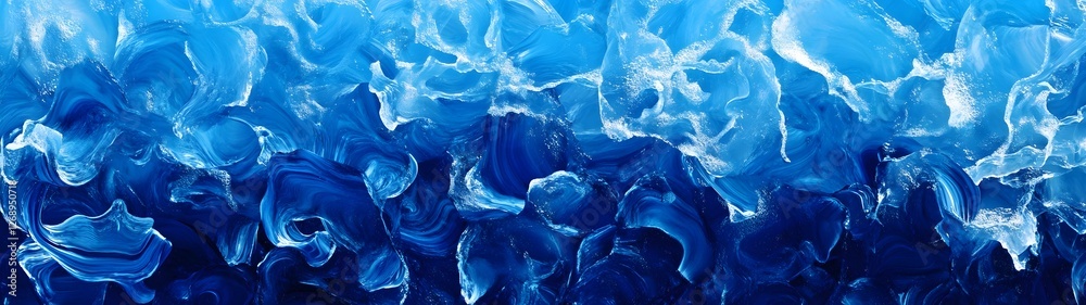 Aufkleber mesmerizing abstract fluid painting in vibrant shades of blue capturing the dynamic energy and motio