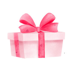 Vanlentines theme , Gift box with pink ribbon on a black background.
