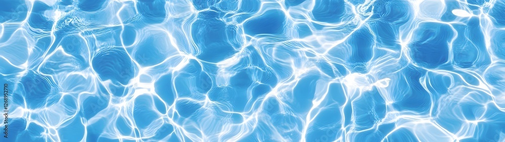 Poster mesmerizing motion of vibrant aqua colored underwater waves swirling and flowing in a calming serene