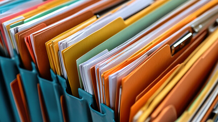 Colorful File Folders in Organized Storage