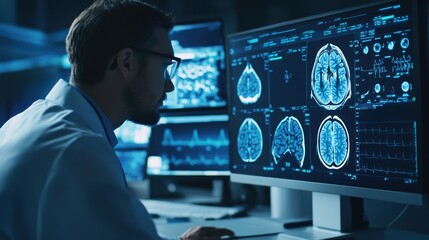 A high-tech telemedicine booth providing instant health scans with AI-powered diagnostics.